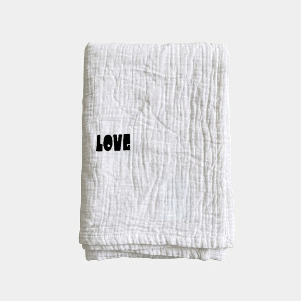 Cozy Cover 2.0 White Bold LOVE Zwart