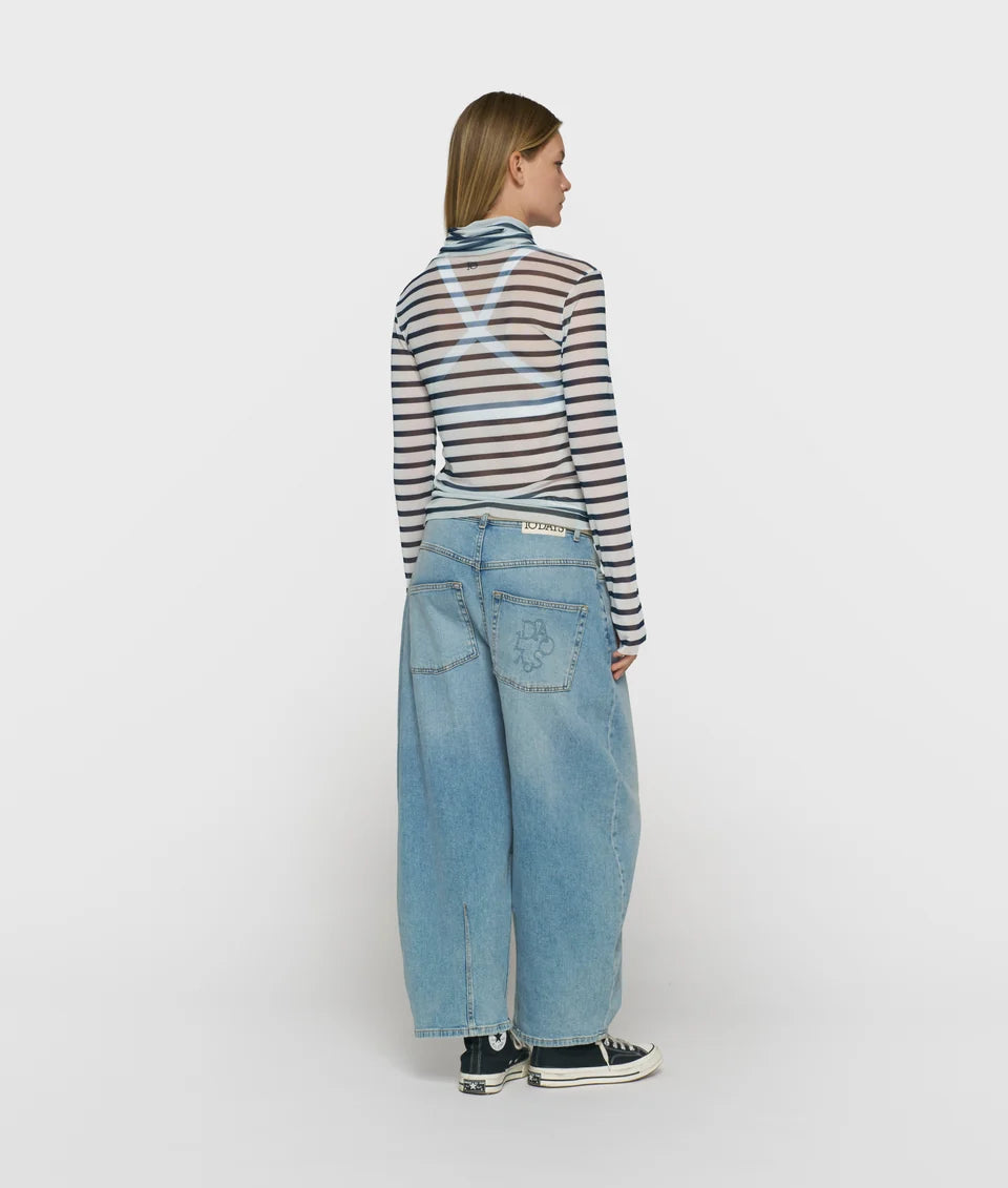 mesh long sleeve stripes