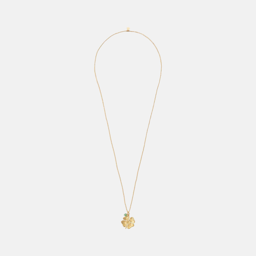 Paradise Aventurine Gold Colored Necklace