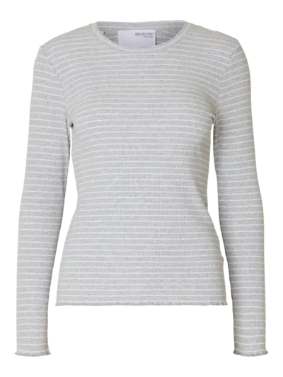 SLFANNA LS CREW NECK TEE STR NOOS