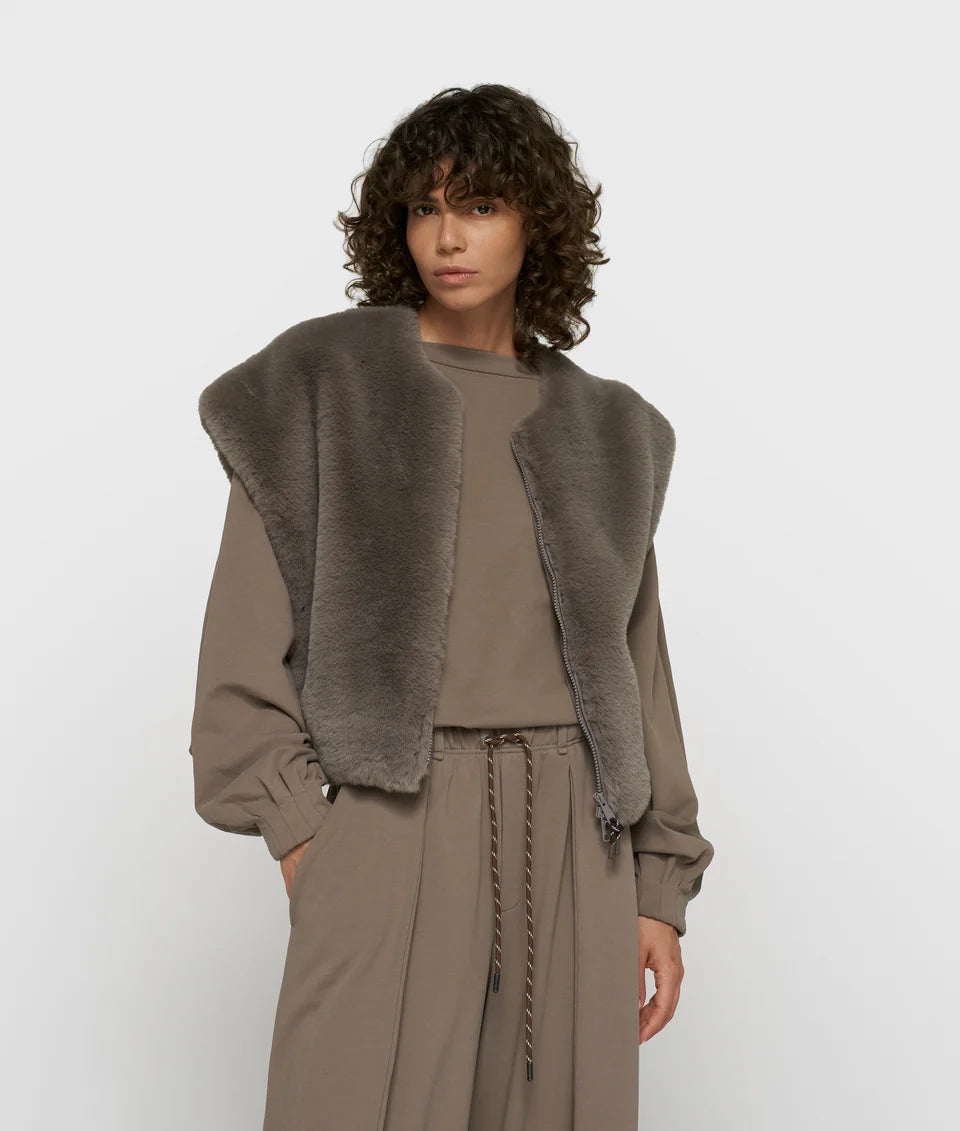 sleeveless fluffy vest
