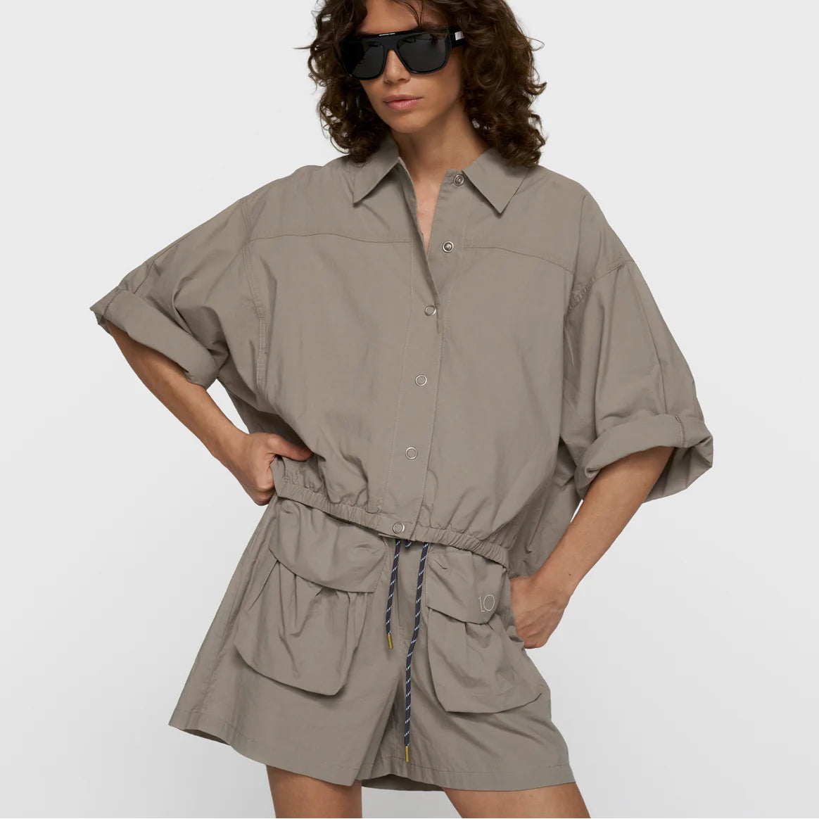 wide crinkle jacket