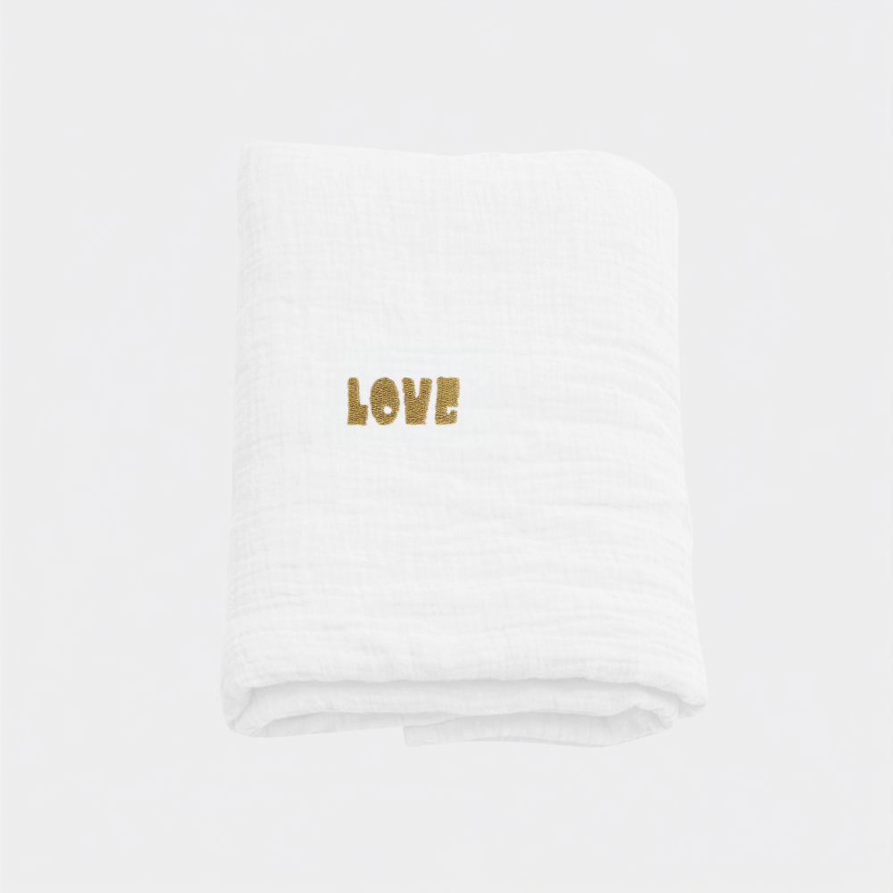 Cozy Cover 2.0 White Bold LOVE Goud