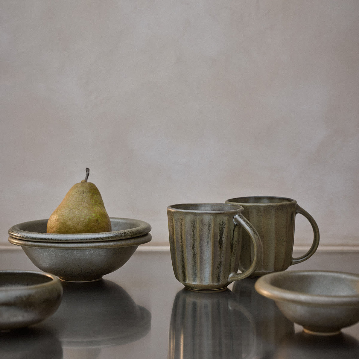 Elba Bowl XS Dark Green/Brown