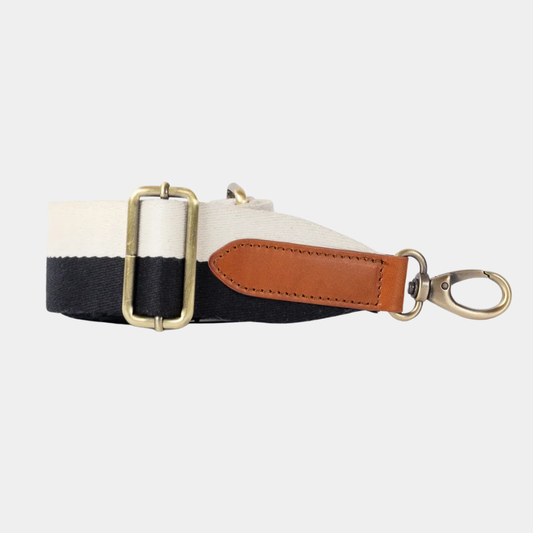 Stripe Webbing Strap Classic Leather