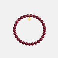 Load image into Gallery viewer, Armbandje met gemstone balletjes / aubergine
