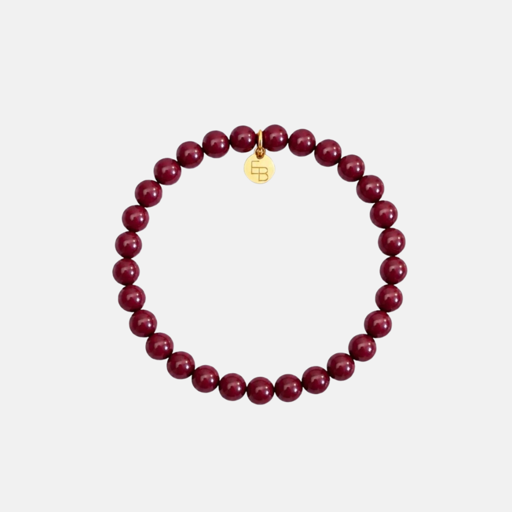 Armbandje met gemstone balletjes / aubergine