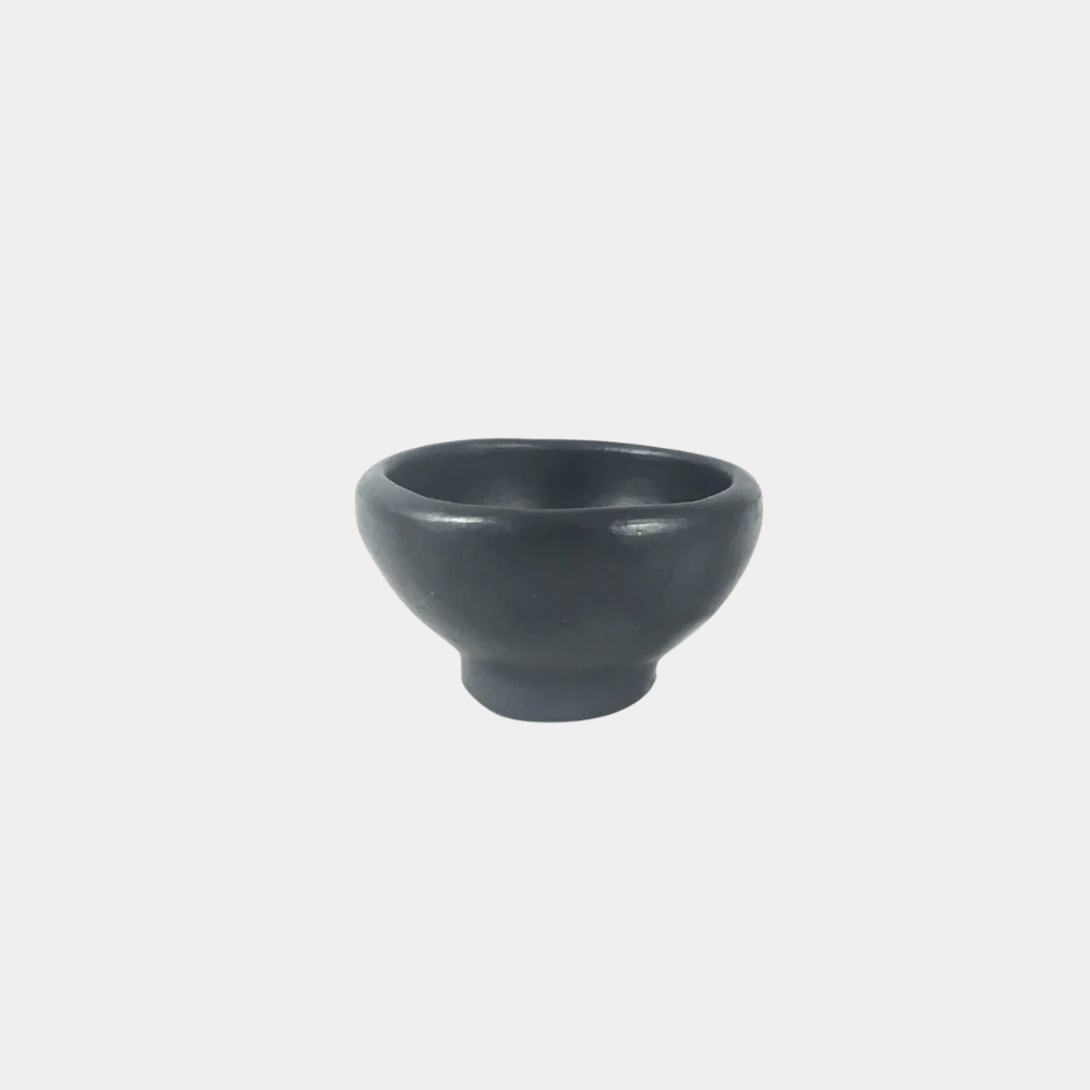 Black Pottery Mini Kom Met Voet | CH26.1