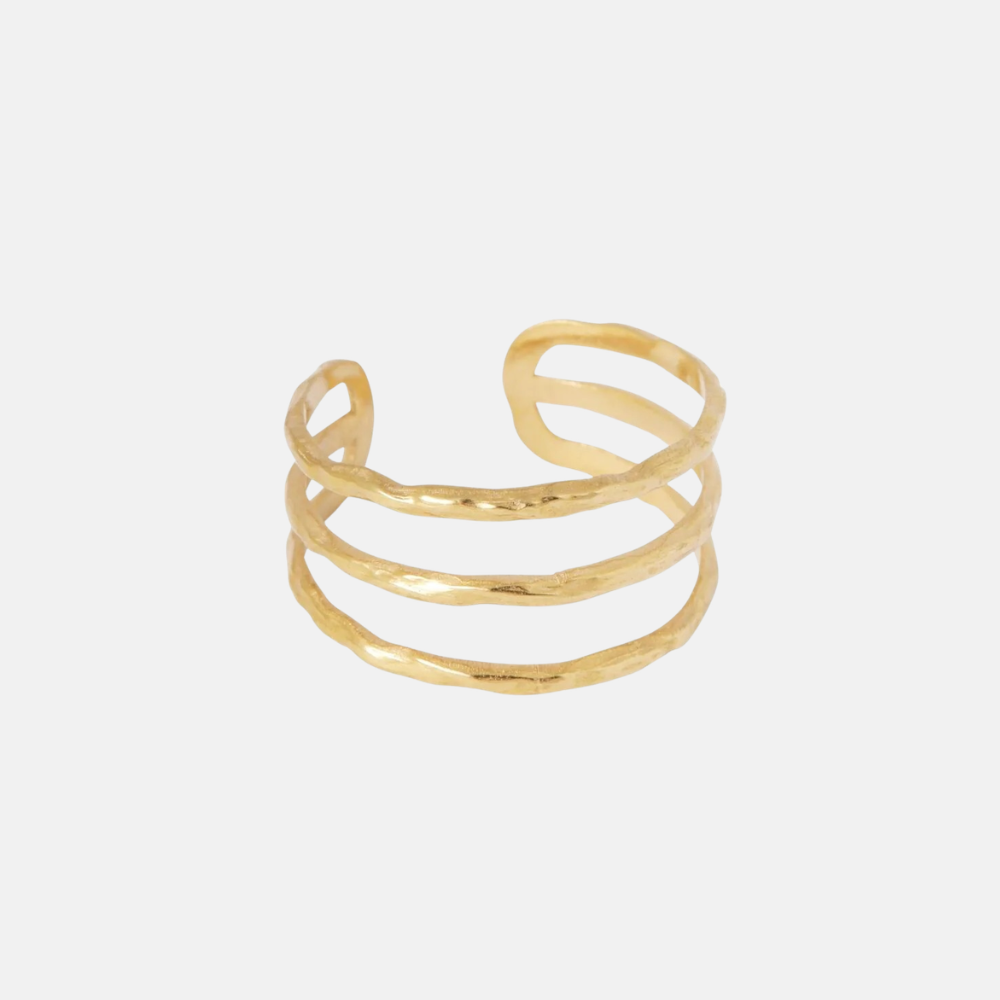 3-delige  gehamerde ring