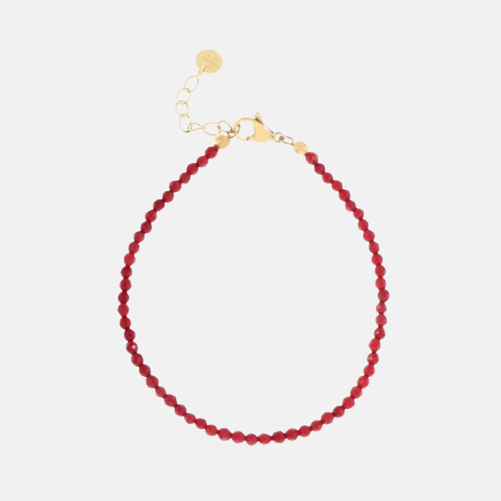 Armbandje met fijne gemstones / rood