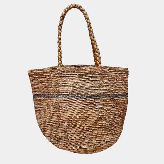 Rieten Tas - ALICE M STRIPE