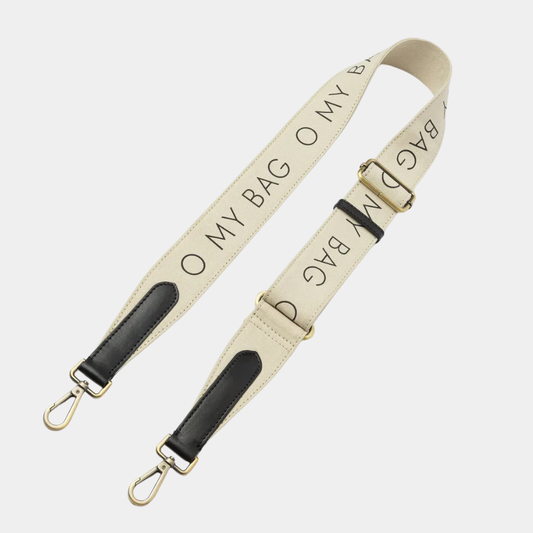 Canvas logo strap white & black Classic leather