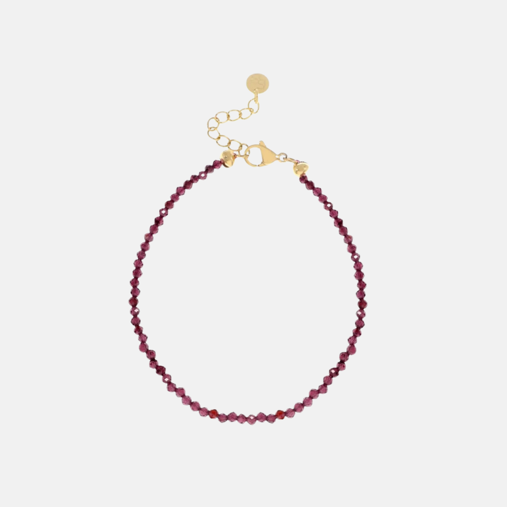 Armbandje met fijne gemstones / aubergine