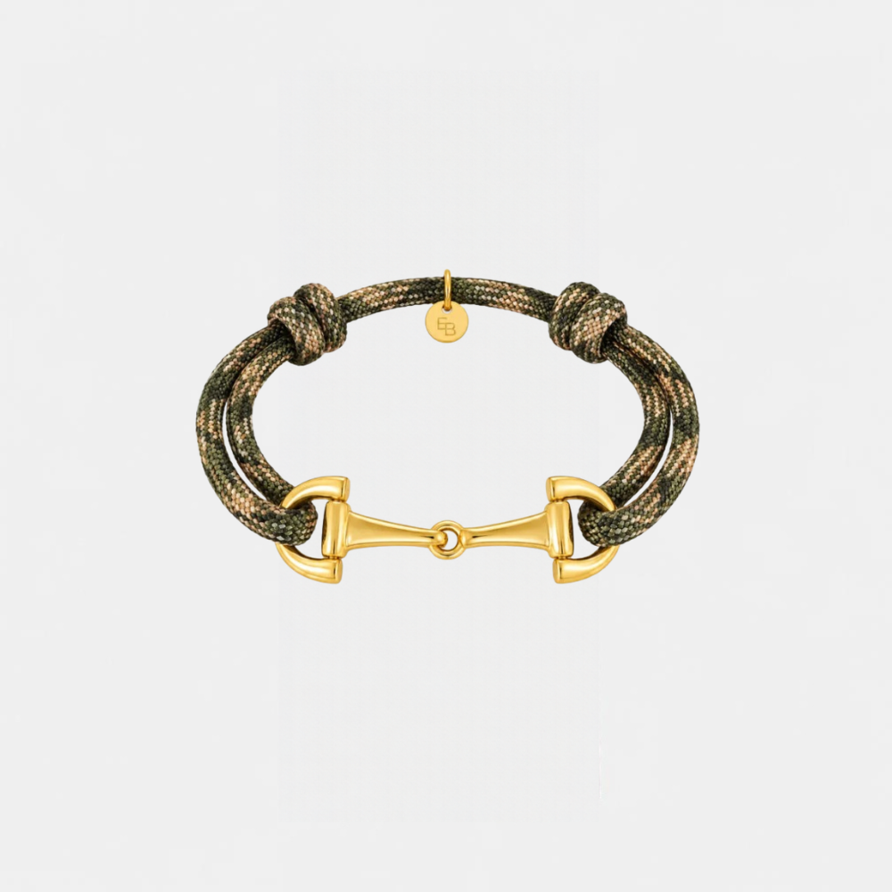 Armband met touw en gouden gesp / wild fig