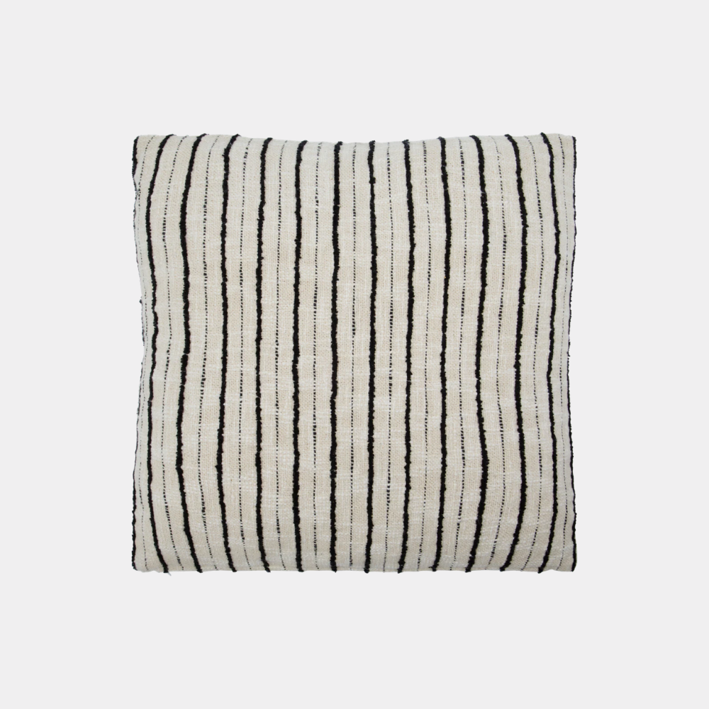 Kussenhoes Lines, Zwart/Off-White 50x50cm