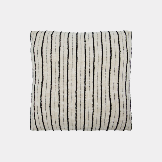 Kussenhoes Lines, Zwart/Off-White 50x50cm