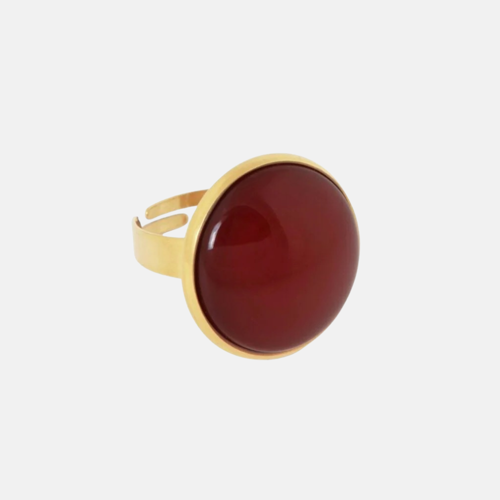Ring met grote gemstone medium / aubergine