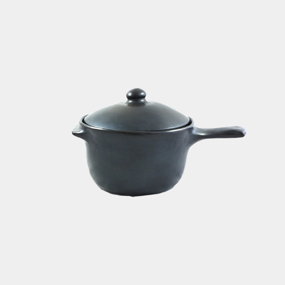 Black Pottery Steelpan Met Handgreep | CH165.2