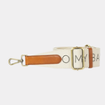 Load image into Gallery viewer, Canvas logo strap white & cognac Classic leather
