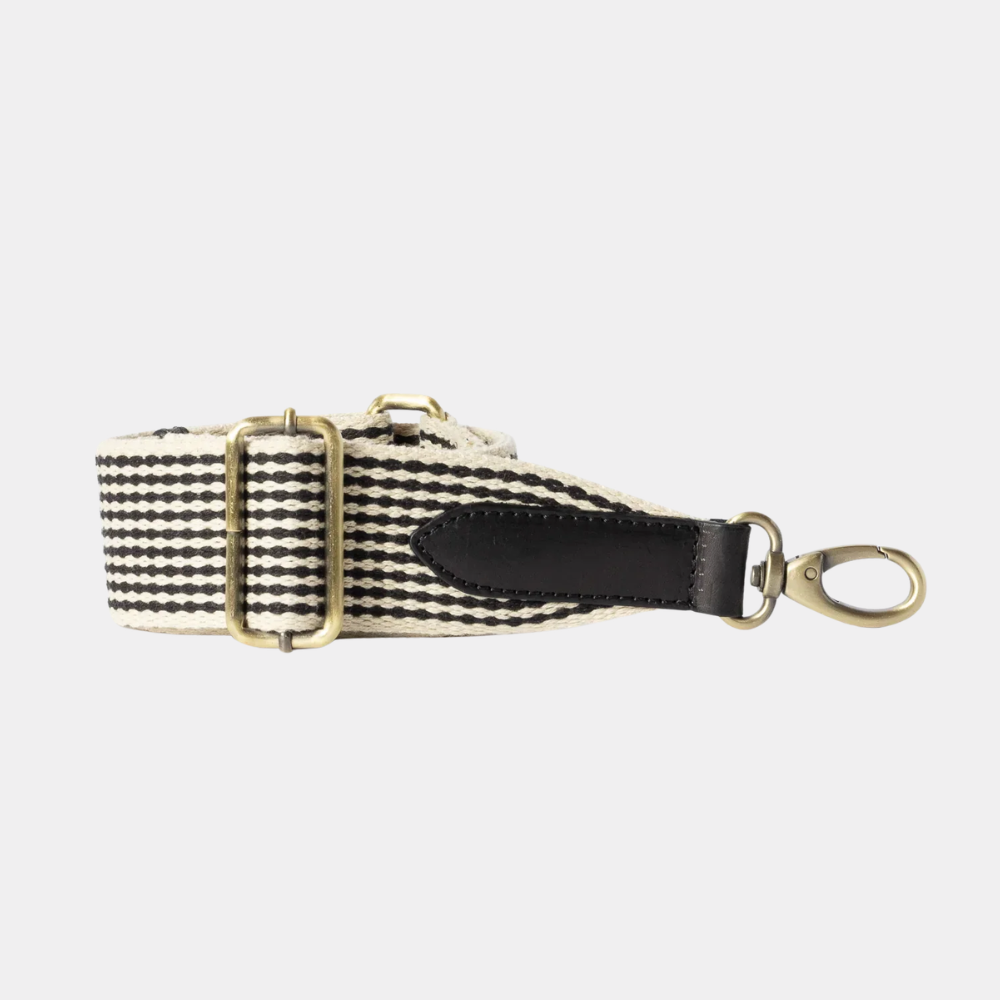 Checkered Webbing Strap Black Classic leather
