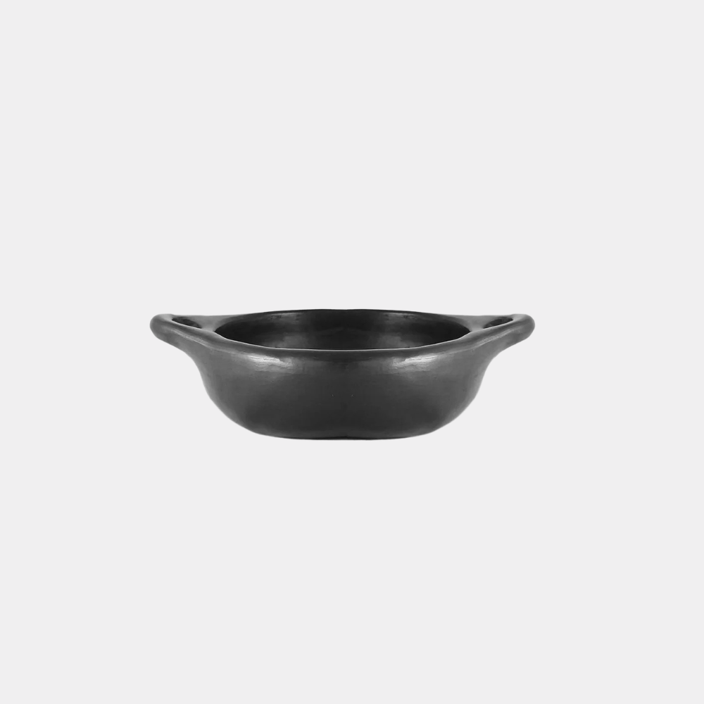 Black Pottery Schaal Rond Handgrepen | 3 maten