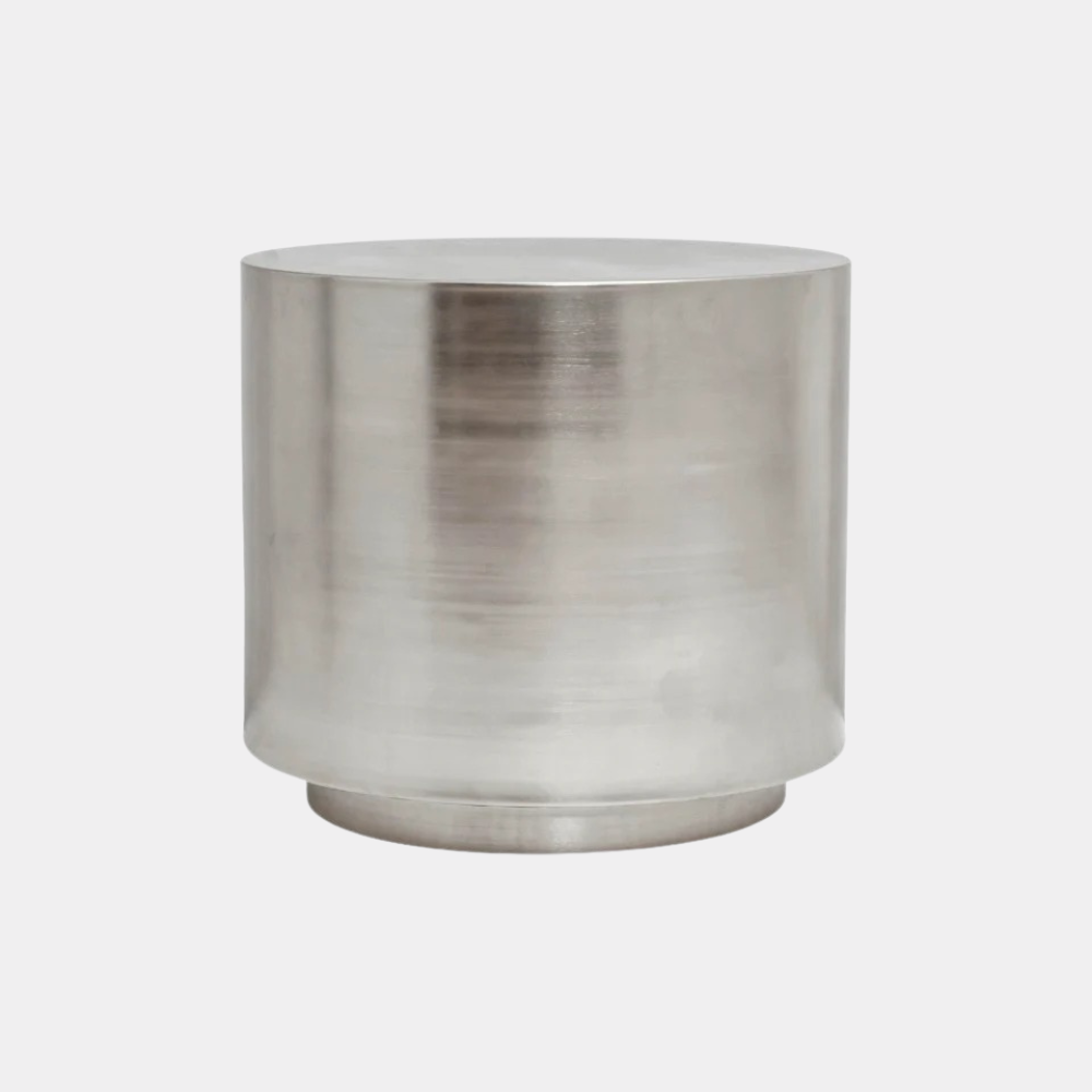 Side table, Step, Brushed silver