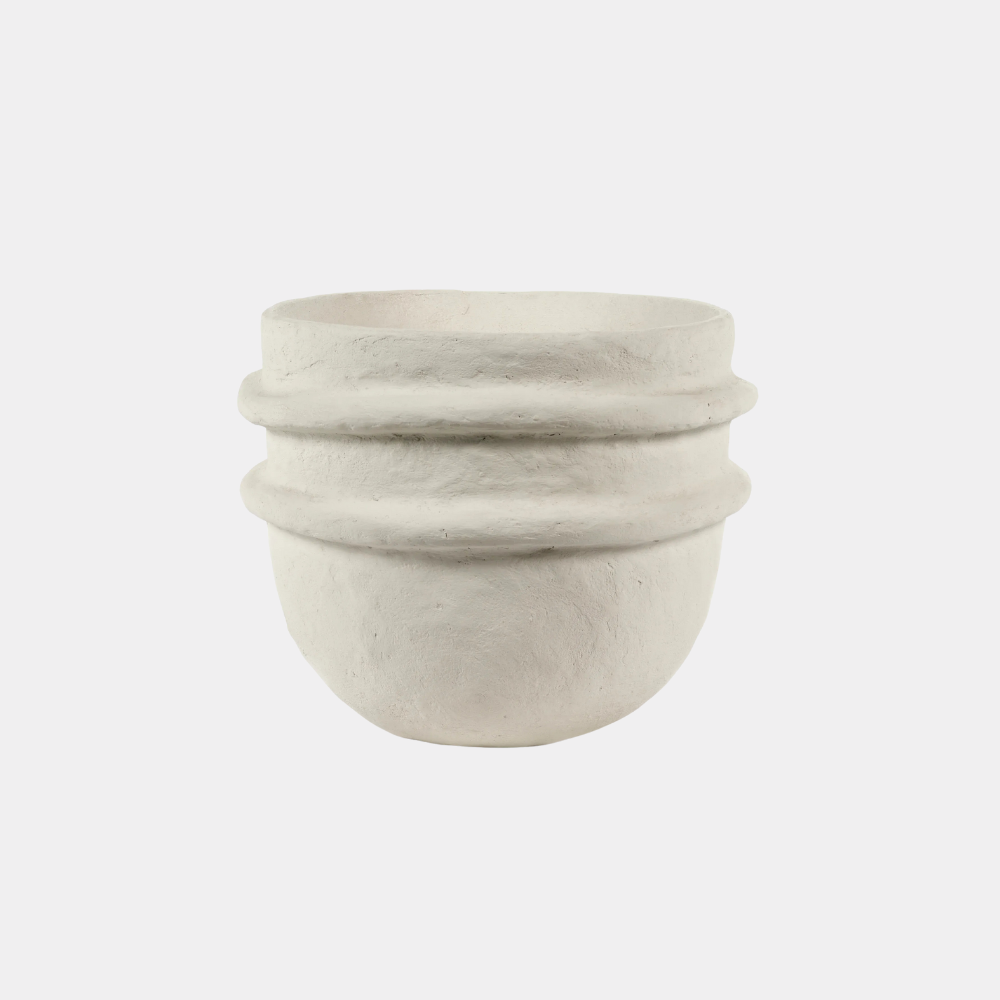 Sierpot wit papier mache Earth