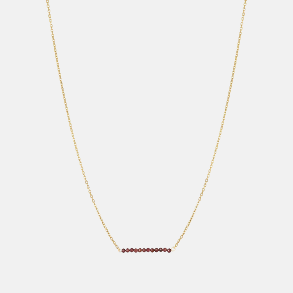 Petite gemstone ketting / aubergine