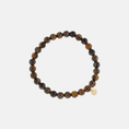 Load image into Gallery viewer, Armbandje met gemstone balletjes / bruin mêlée
