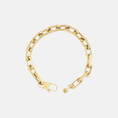 Load image into Gallery viewer, Grove ovale schakelarmband verguld
