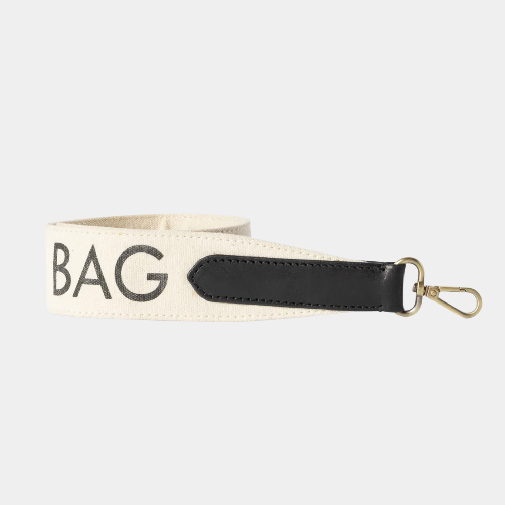 Shoulder Canvas logo strap White & Black Classic