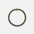 Load image into Gallery viewer, Armbandje met gemstone balletjes / army green
