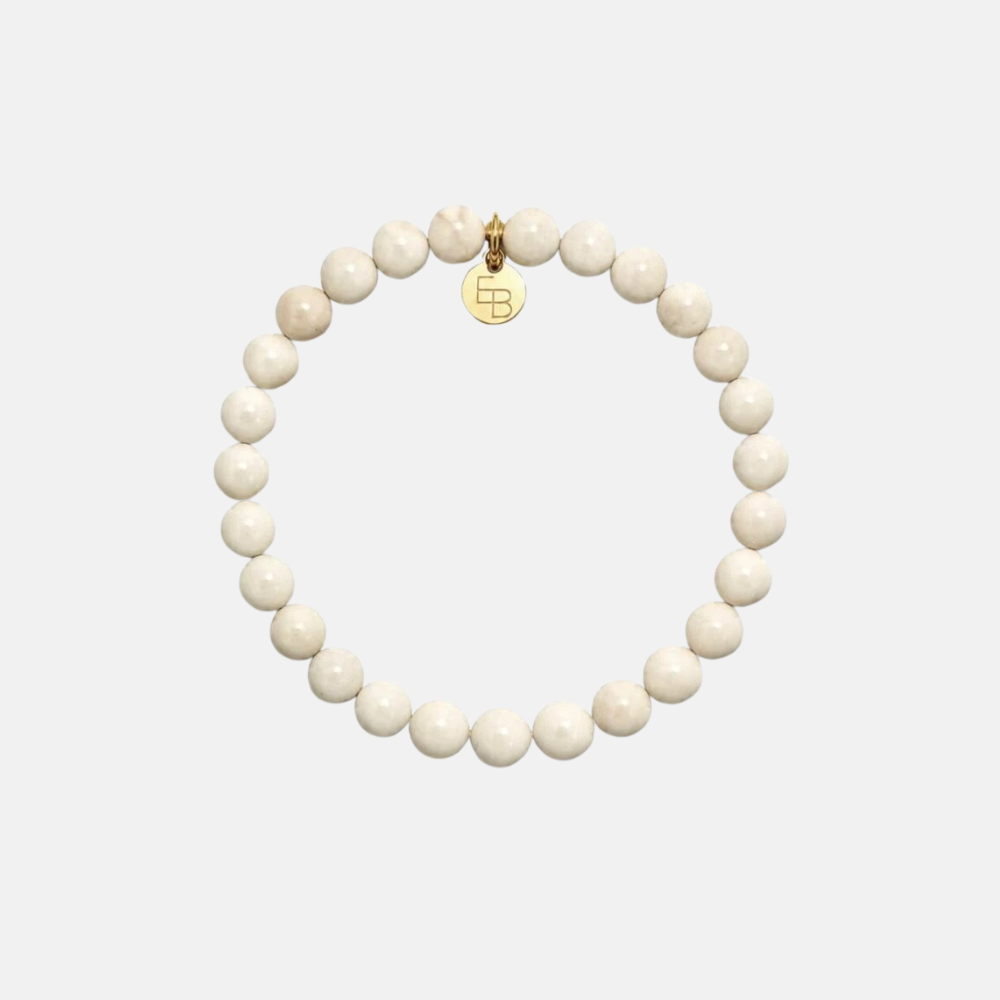 Armbandje met gemstone balletjes / off-white