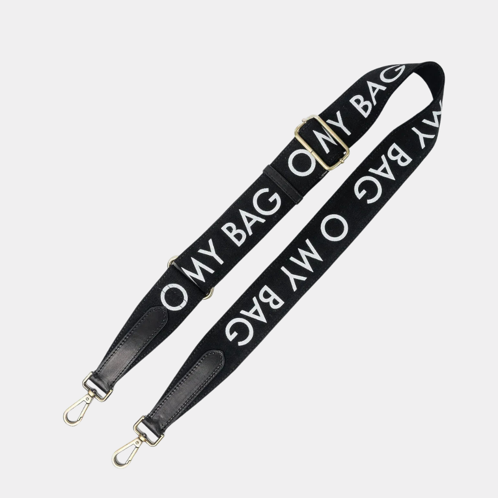 Shoulder Canvas logo Strap black & black