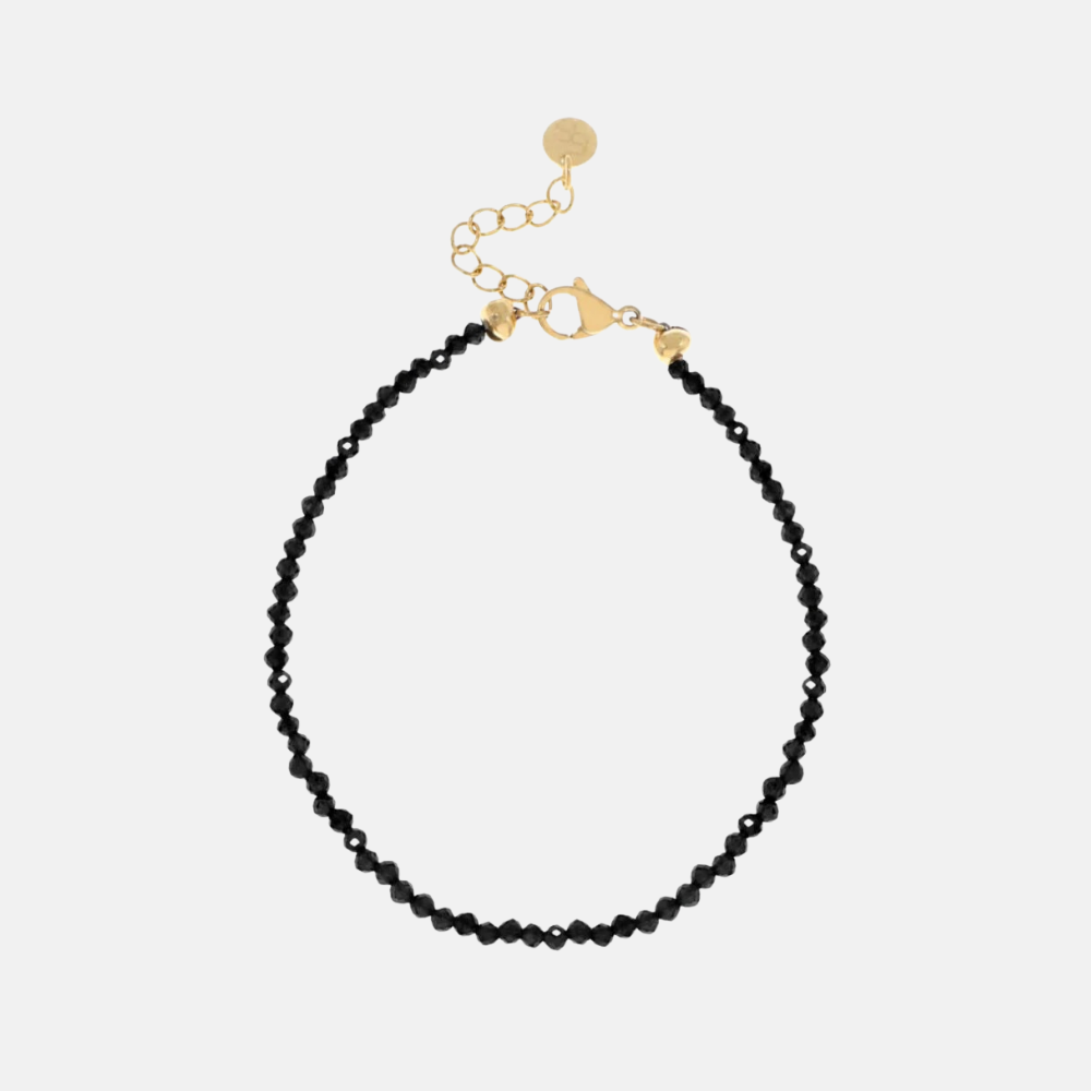 Armbandje met fijne gemstones / zwart