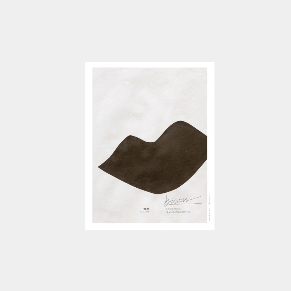 Postcard - Bisous Black