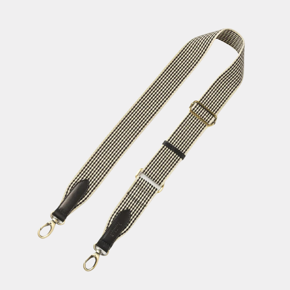 Checkered Webbing Strap Black Classic leather