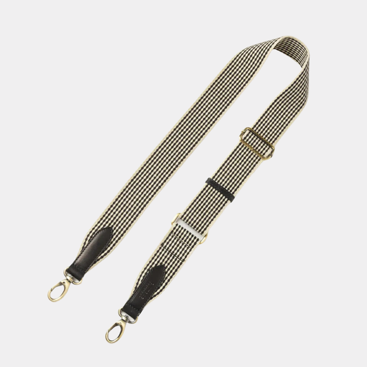 Checkered Webbing Strap Black Classic leather