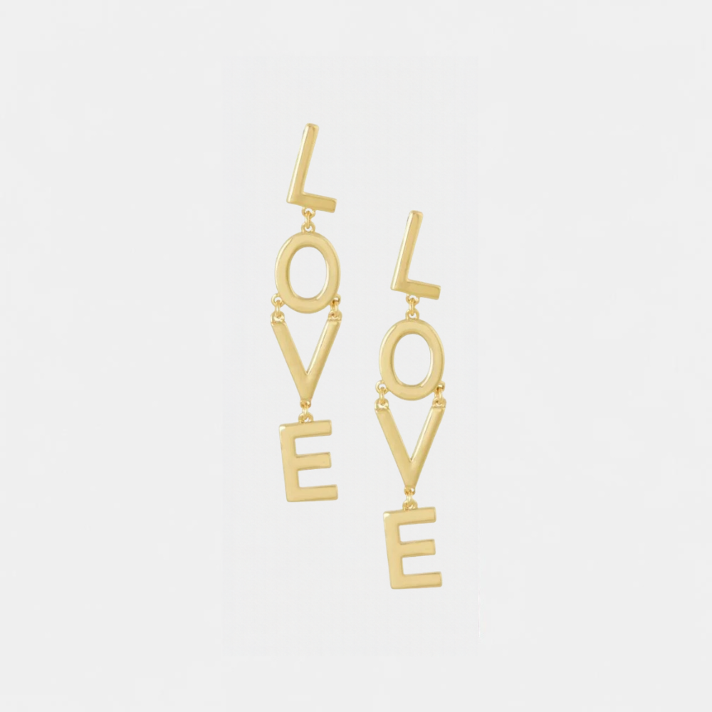 Gouden LOVE oorstekers