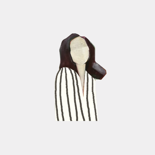 Postcard - Lady in Stripes Black