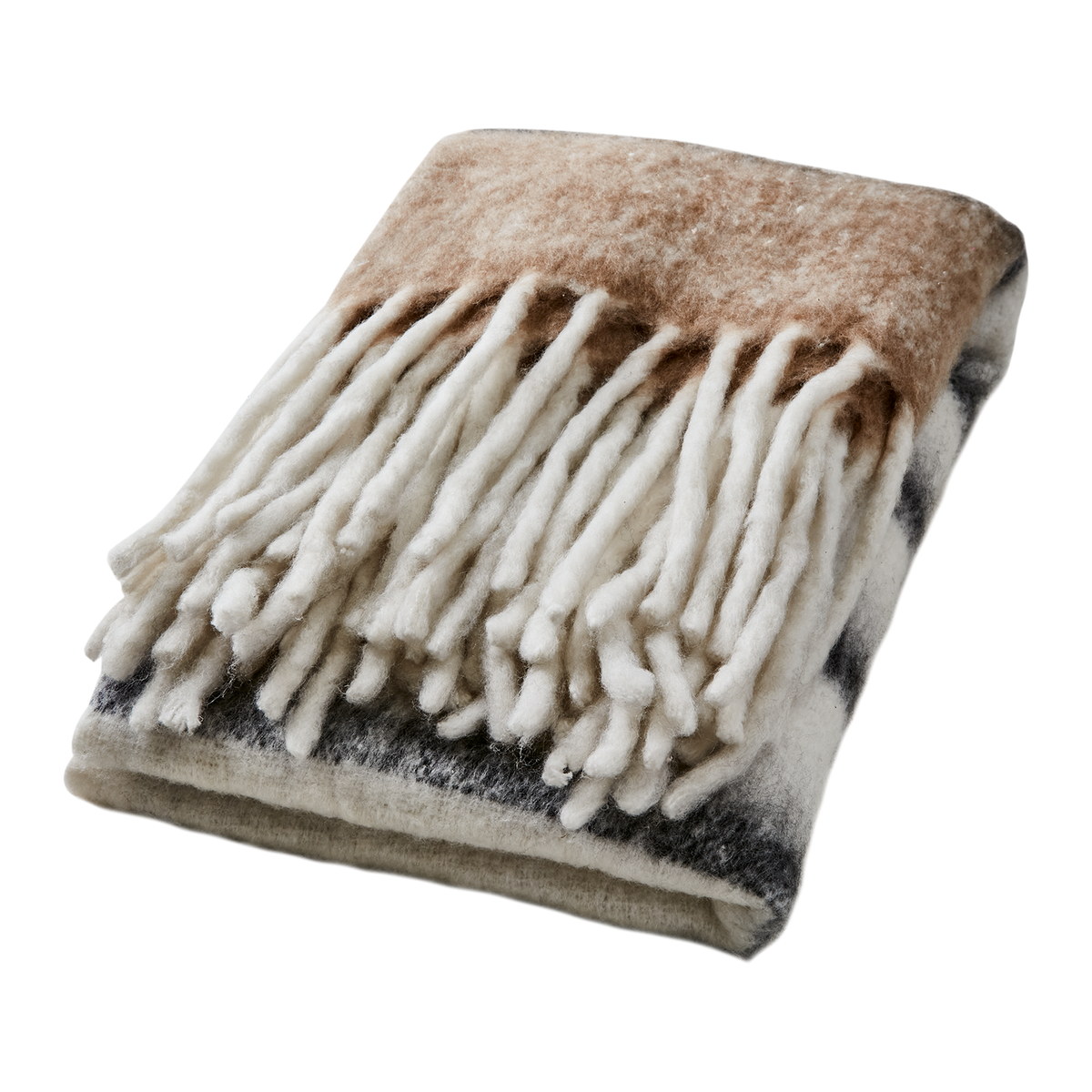 ANNA Blanket, Beige/black/white