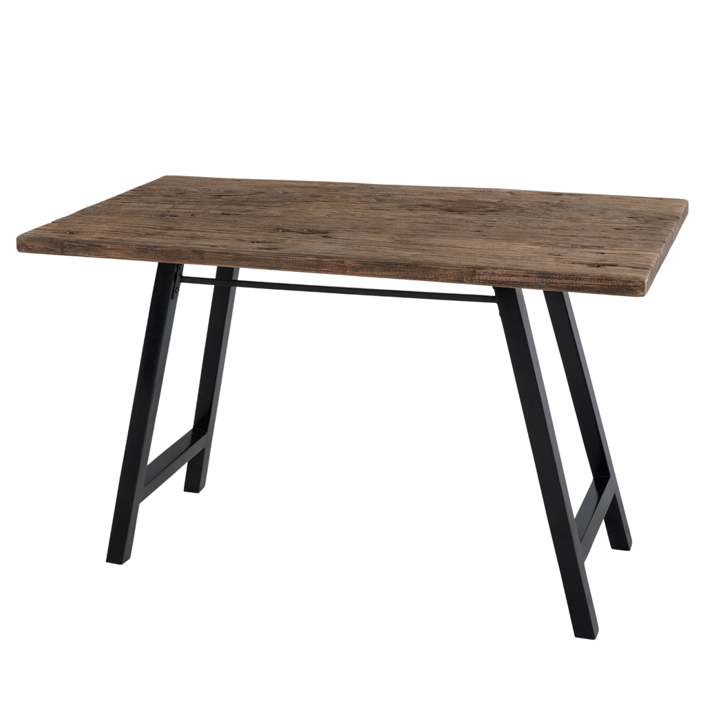 Kantoortafel van hergebruikt hout en acacia.
