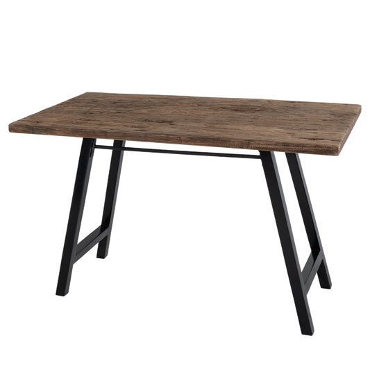 Kantoortafel van hergebruikt hout en acacia.