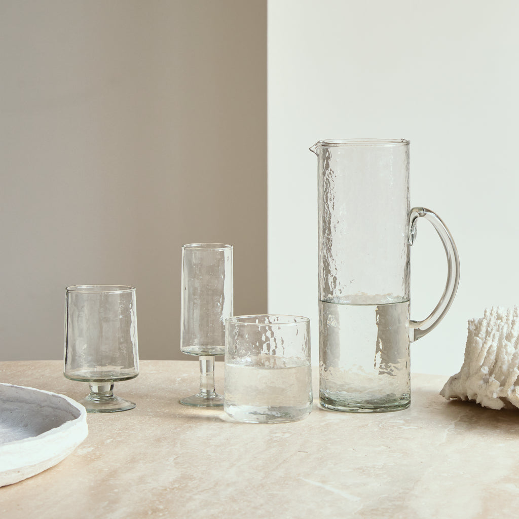Wijnglas Gehamerd Transparant (set van 4)