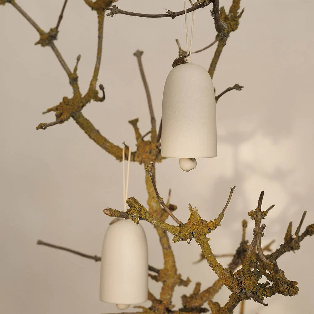 Bell ceramic ornament / set of 2