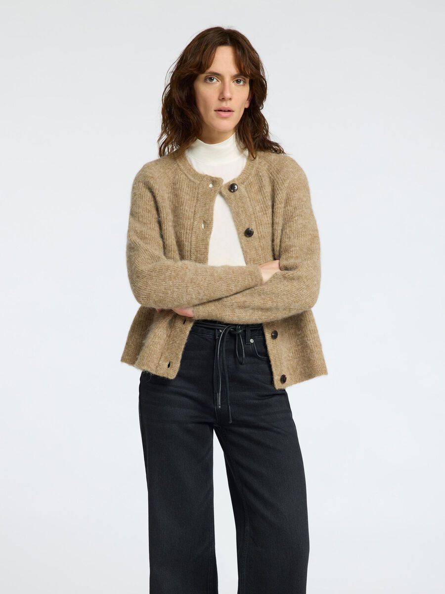 SLFLULU LS KNIT SHORT CARDIGAN NOOS