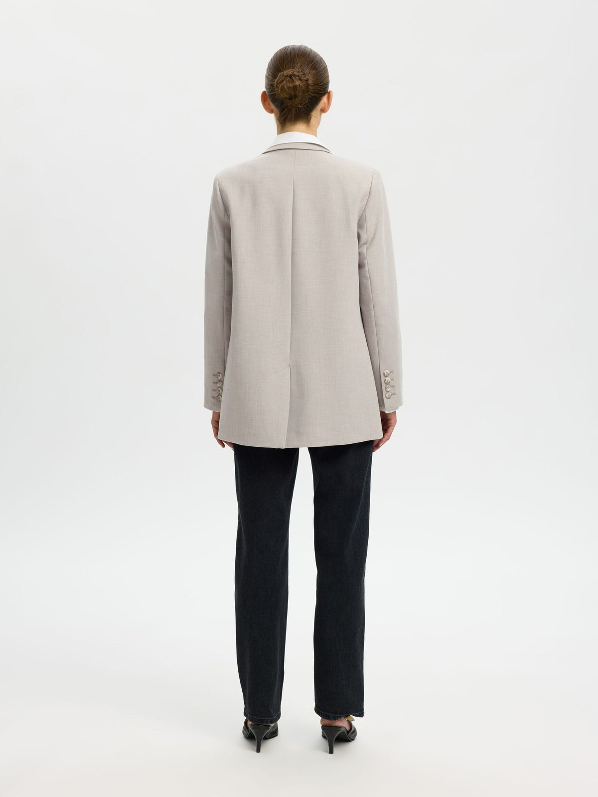 SLFRITA LS RELAXED BLAZER ISLAND FOSSIL NOOS