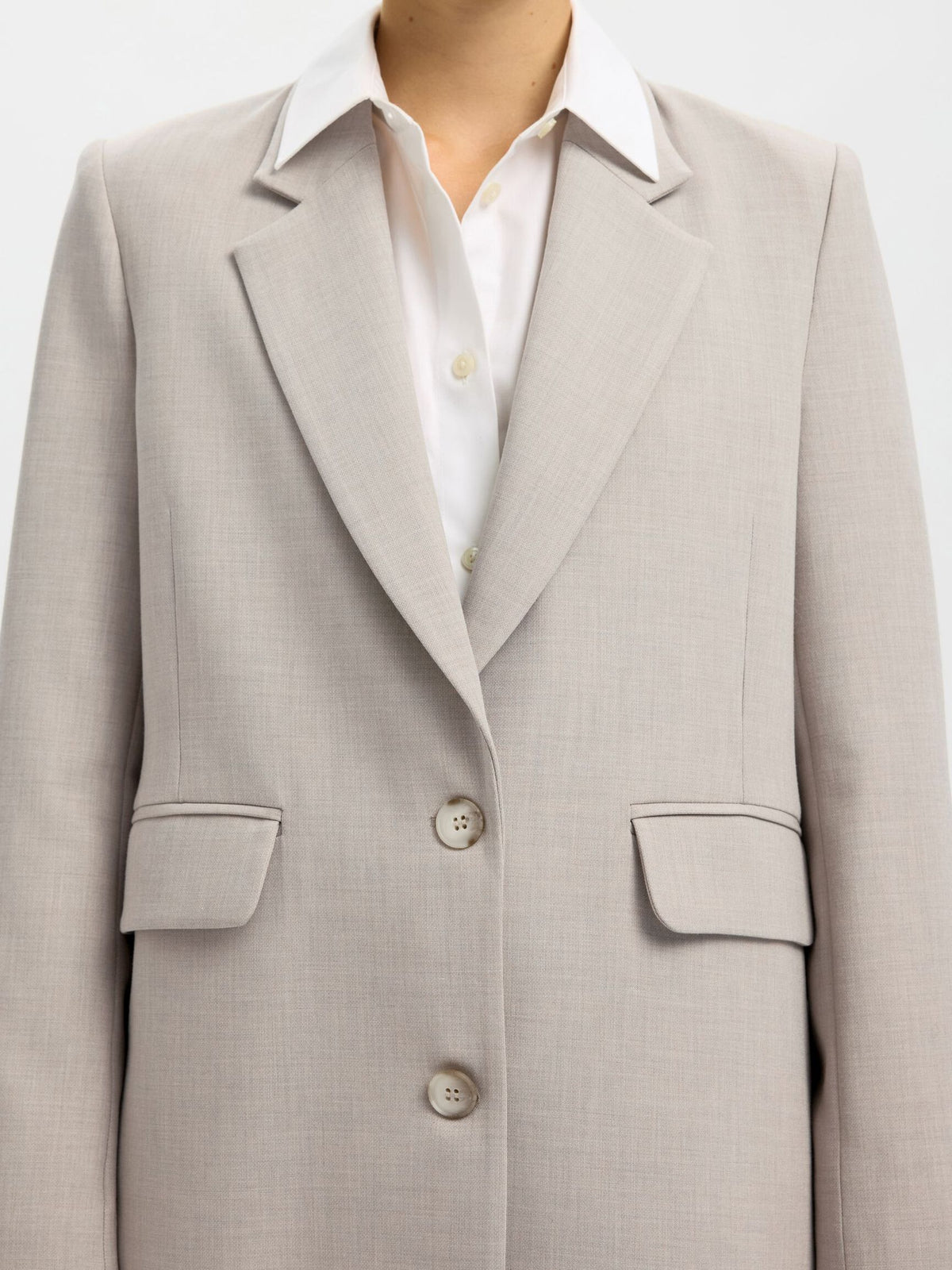 SLFRITA LS RELAXED BLAZER ISLAND FOSSIL NOOS