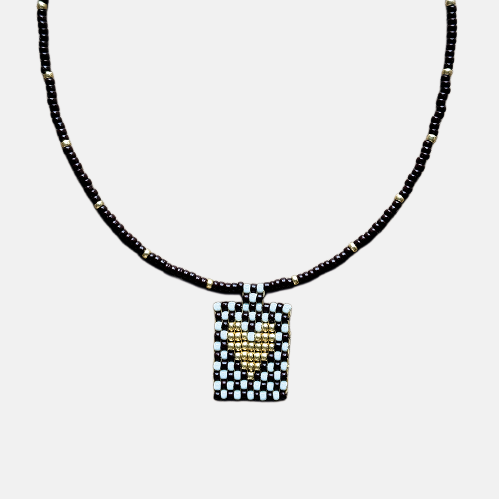 Cils Beaded HEART Necklace Short