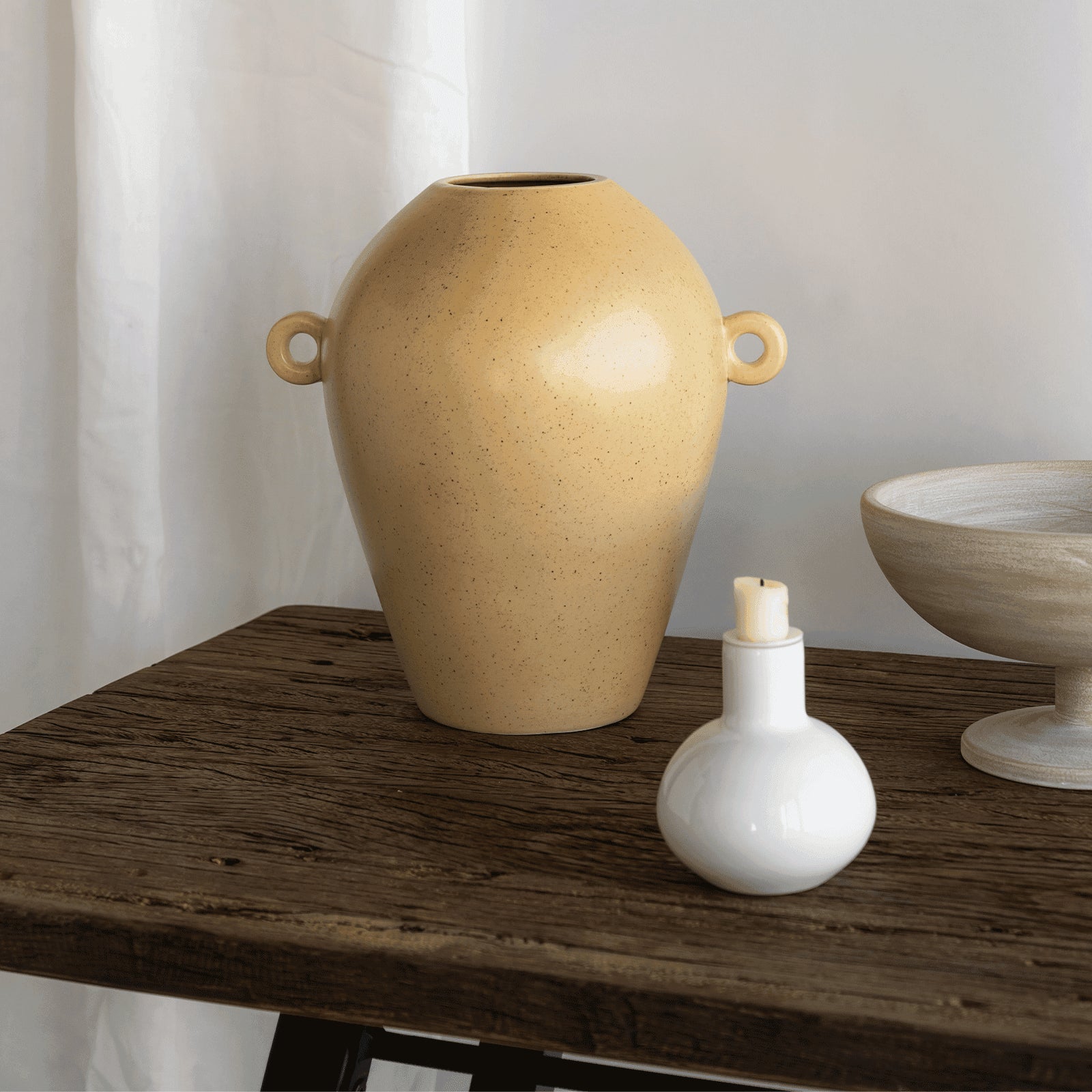 Kaarsenhouder Bubble Gerecycled Glas Opaak S, wit